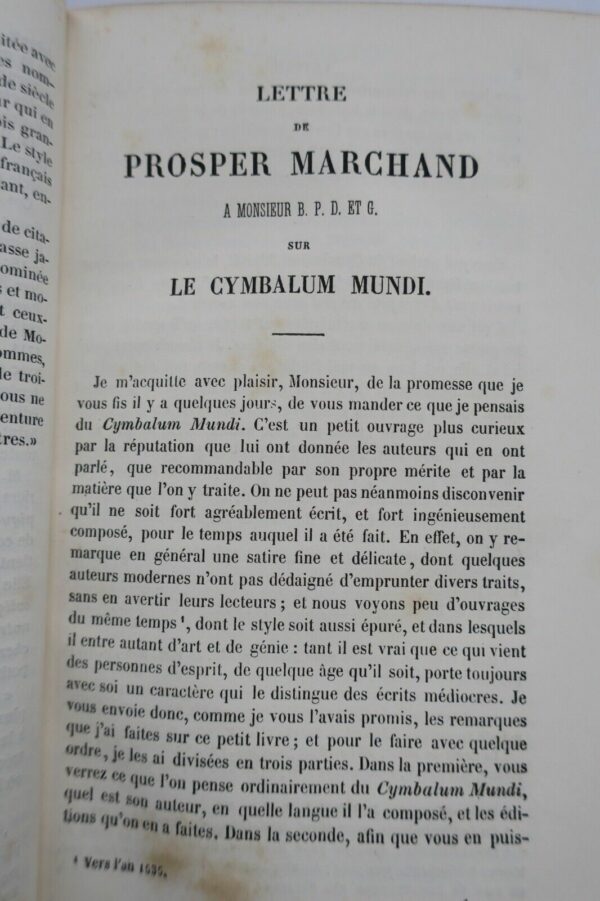 Bonaventure des Periers Jacob [Paul Lacroix] Le Cymbalum mundi 1841 – Image 7