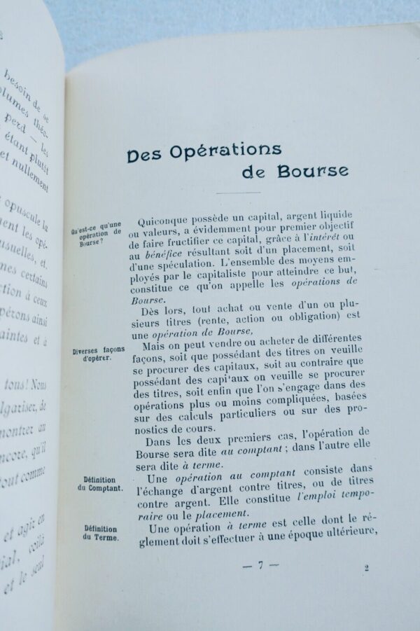 Bourse manuel pratique des opérations de bourse 1907 – Image 7