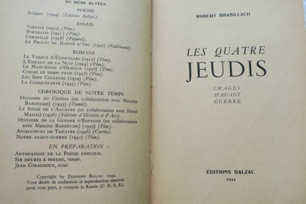 Brasillach Les Quatre Jeudis Images d'avant Guerre EO + envoi – Image 5