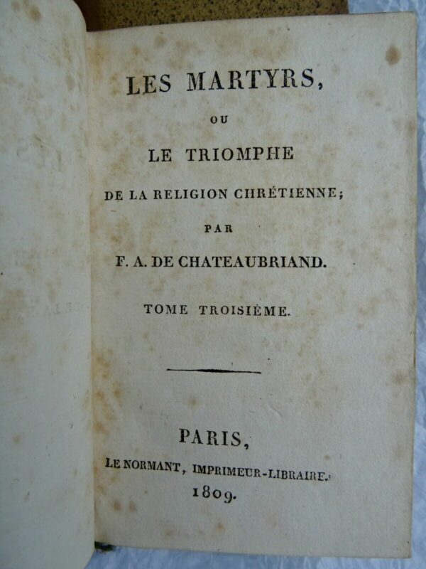 CHATEAUBRIAND Les Martyrs ou le triomphe de la religion 1809 – Image 4