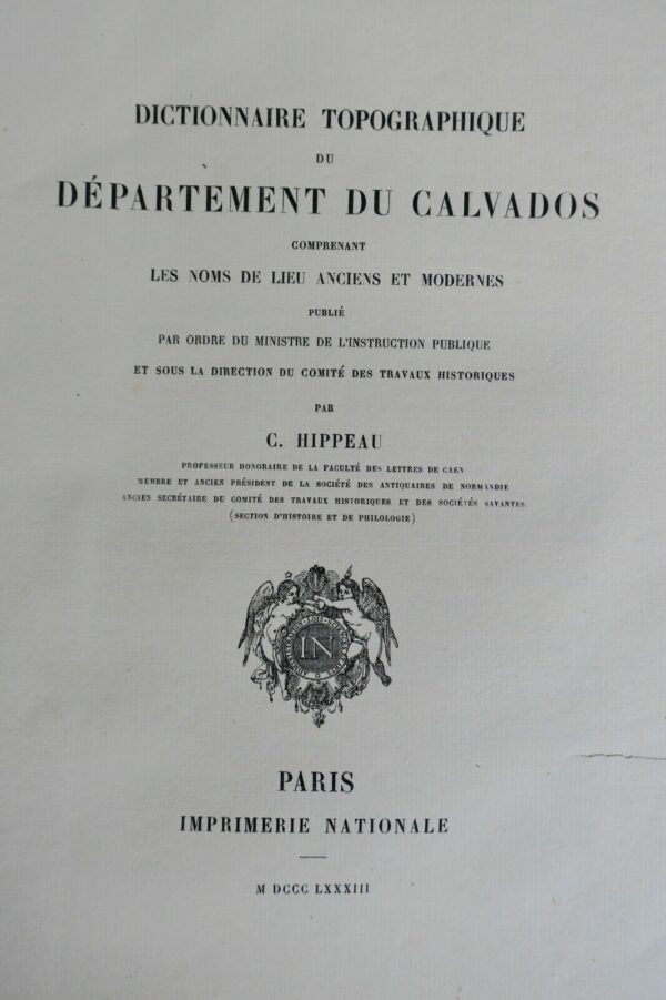 Calvados Dictionnaire topographique du département du Calvados,1883