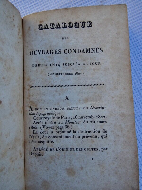 Catalogue des ouvrages condamnés depuis 1814 jusqu'a ce jour – Image 5