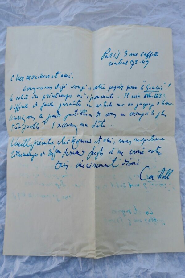 Catulle belle lettre autographe signée – Image 3