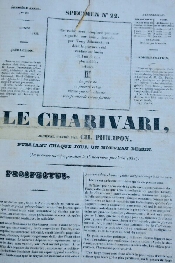 Charivari  1ère année & 1 er semestre de la 2è année 1832-33 Daumier Gavarni... – Image 6