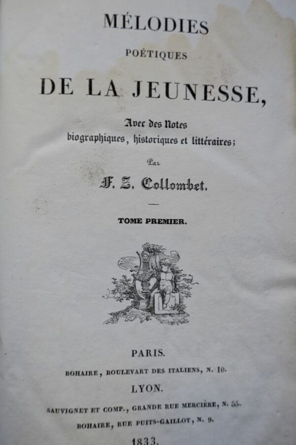 Collombet Mélodies poétiques de la Jeunesse 1833 – Image 3