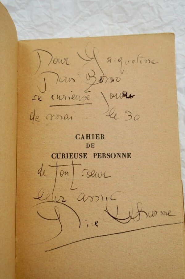 Deharme (Lise). Cahier de curieuse personne + dédicace – Image 7