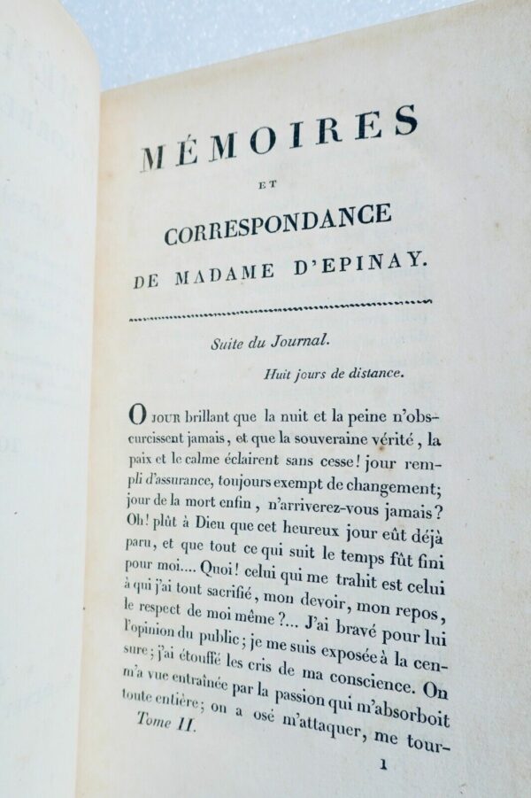 EPINAY MARQUISE Mémoires et Correspondance de Madame d'Epinay 1818 – Image 3