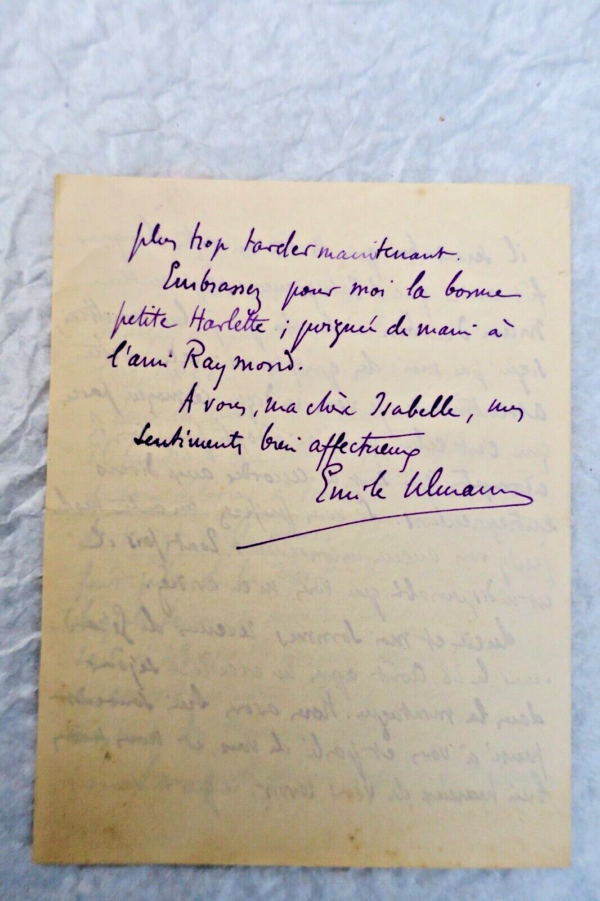 Émile  Ullmann ARCHITECTE belle lettre manuscrite autographe & signée – Image 4