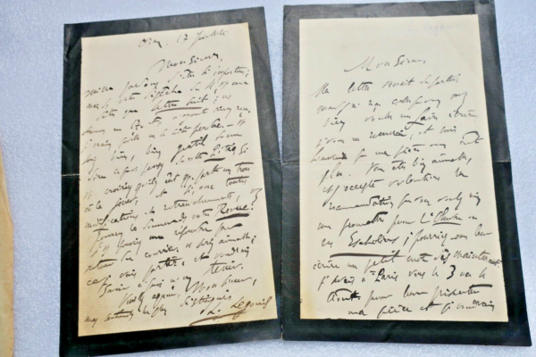 Ernest Legouvé Écrivain français lettres autographes manuscrites – Image 3