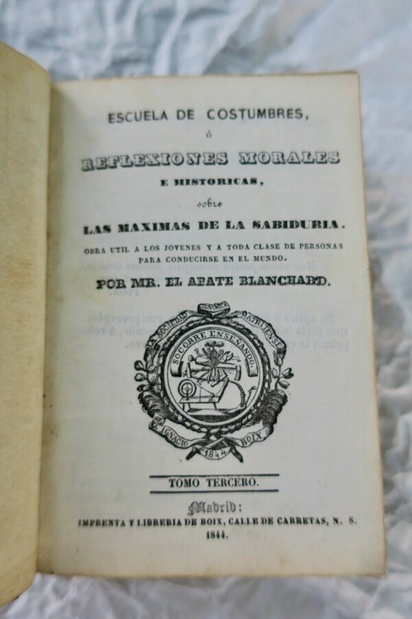 Escuela de costumbres ó Reflexiones morales e históricas..1844 – Image 3