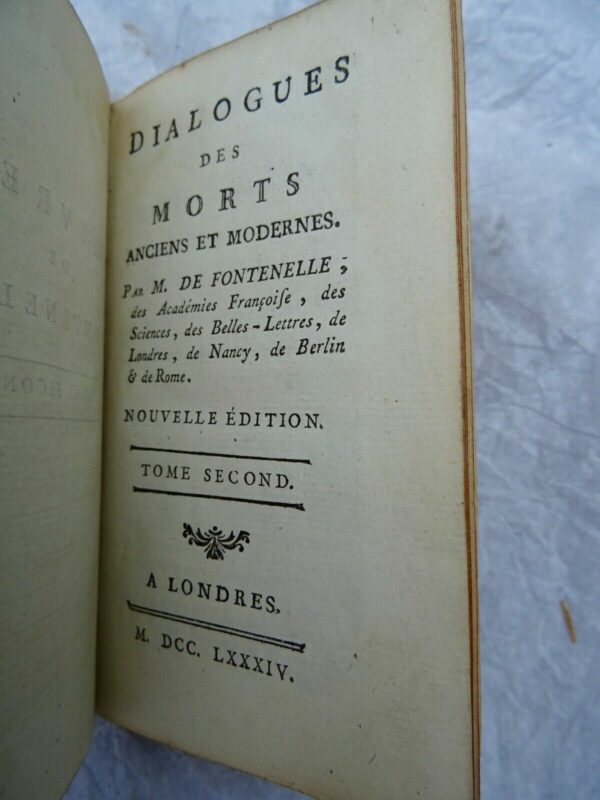 FONTENELLE DIALOGUES DES MORTS ANCIENS ET MODERNES  1784 – Image 4