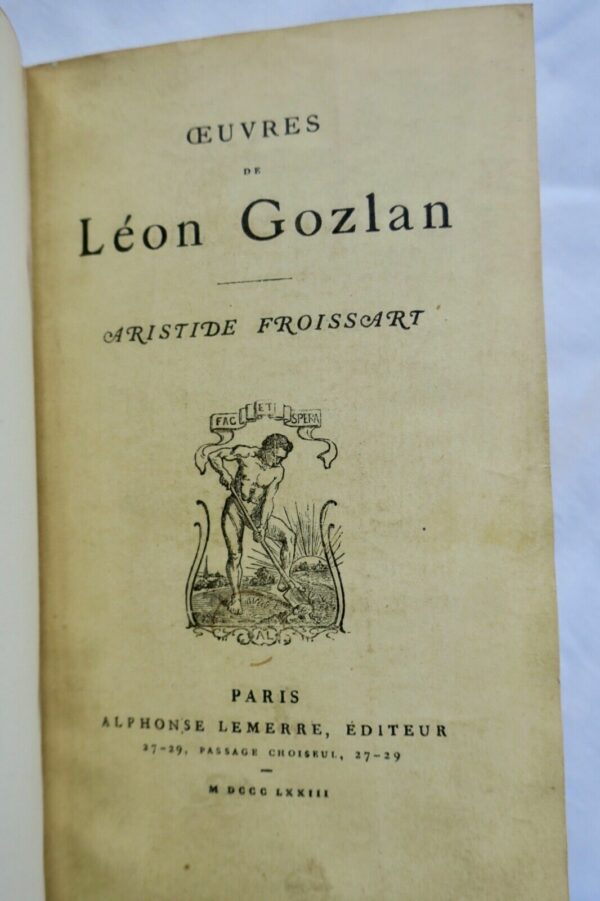 GOZLAN Aristide Froissart reliure demi maroquin – Image 3