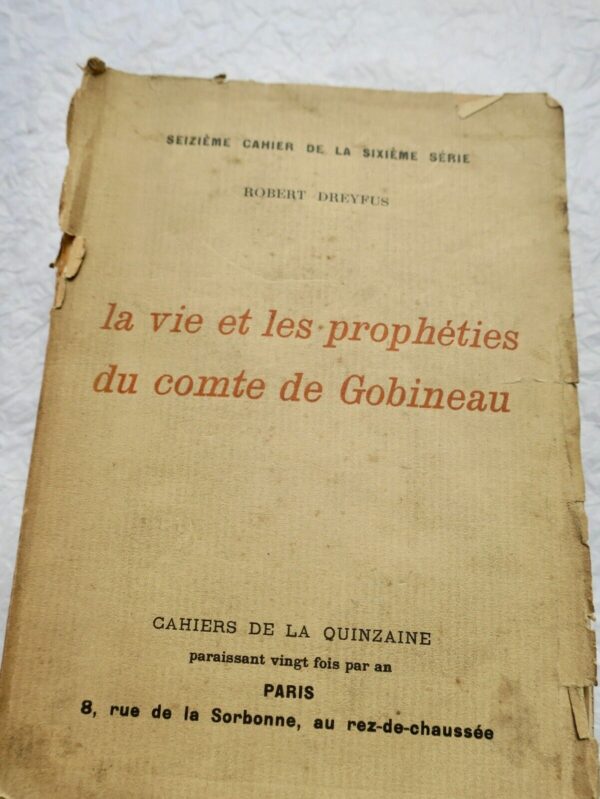 GObineau  VIE ET LES PROPHETIES DU COMTE DE GOBINEAU + dédicace – Image 3