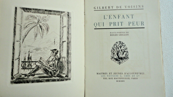 Gilbert de Voisins L'enfant qui prit peur , ex sur vélin