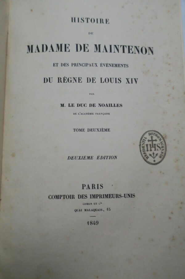 Histoire de Madame de Maintenon et des principaux évènements du règne de Louis X – Image 3