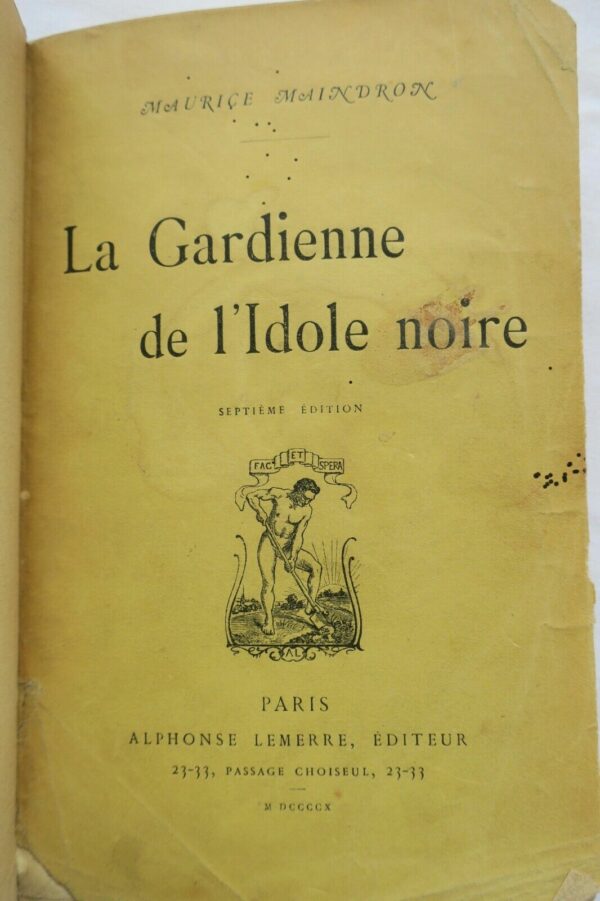 MAINDRON La Gardienne de l'idole noire 1910 – Image 5