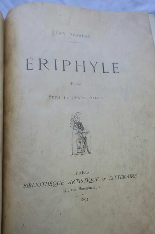 MOREAS Eriphyle. Poème suivi de quatre sylves + dédicace – Image 4