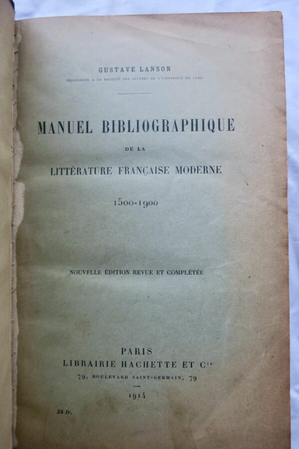 Manuel Bibliographique de la Littérature Française Moderne + dédicace – Image 4