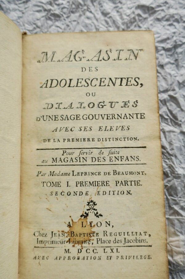 Marie LEPRINCE de Beaumont Magasin des adolescentes ou dialogues..1761 – Image 6