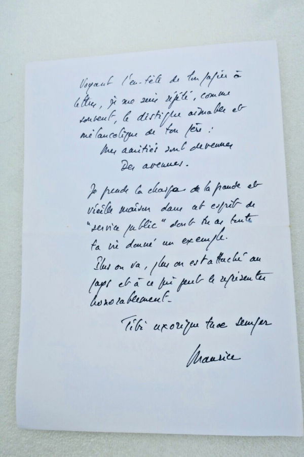 Maurice DRUON lettre autographes signée – Image 3