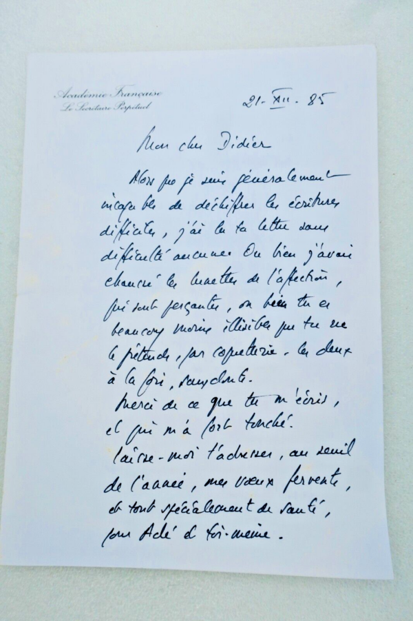 Maurice DRUON lettre autographes signée