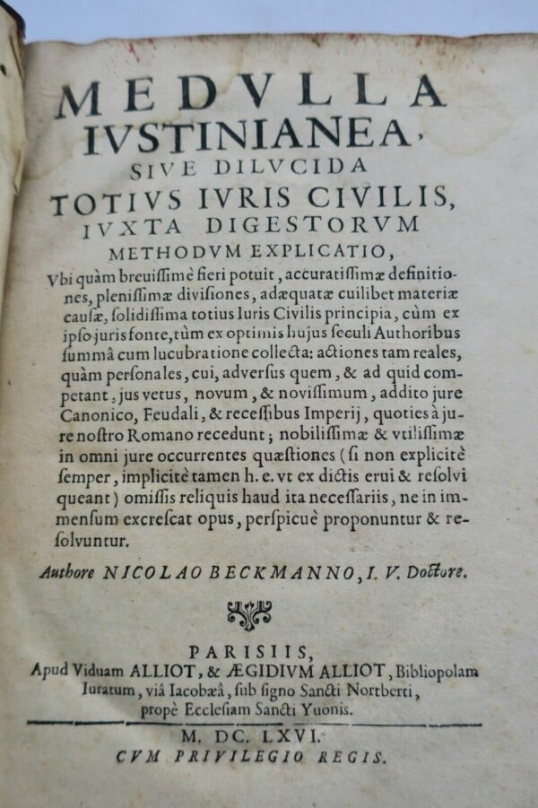 Medulla iustiniana sive dilucida totius iuris civilis juxta digestorum 1666 – Image 4