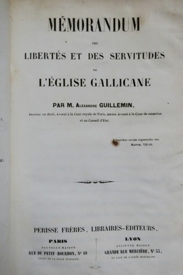 Mémorandum des Libertés et des Servitudes de L'église Gallicane – Image 3