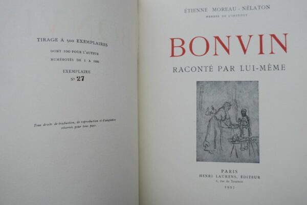 Moreau-Nélaton  Bonvin raconté par lui-même 1927