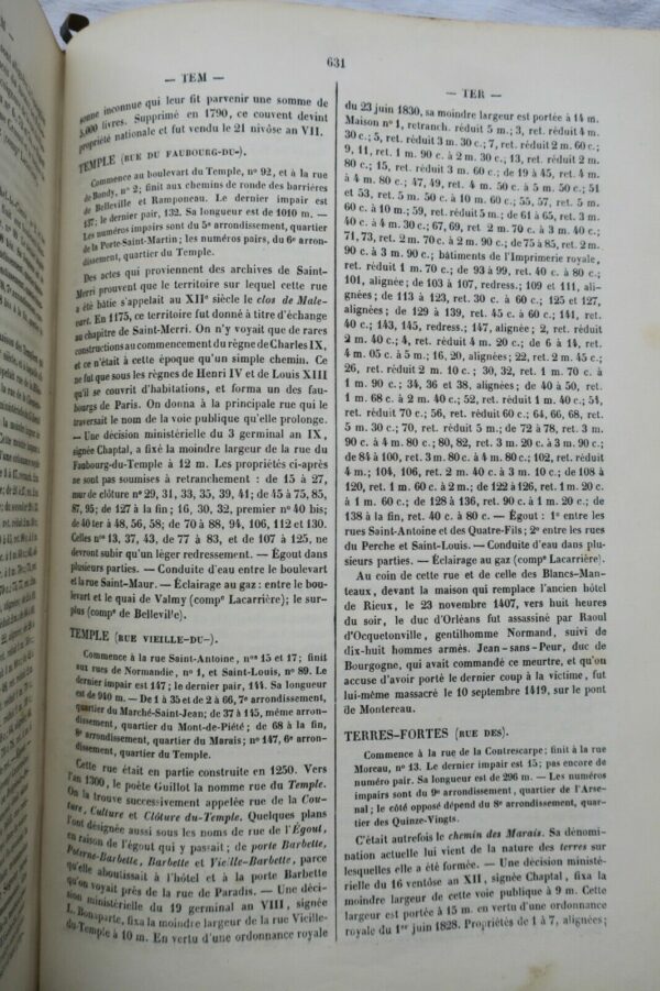 Paris Dictionnaire administratif et historique des rues de Paris 1844 – Image 3