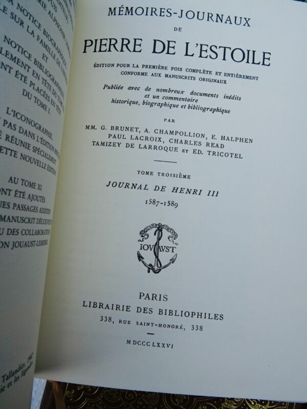 Pierre de  L'ESTOILE  Mémoires - journaux 1574-1611 – Image 8