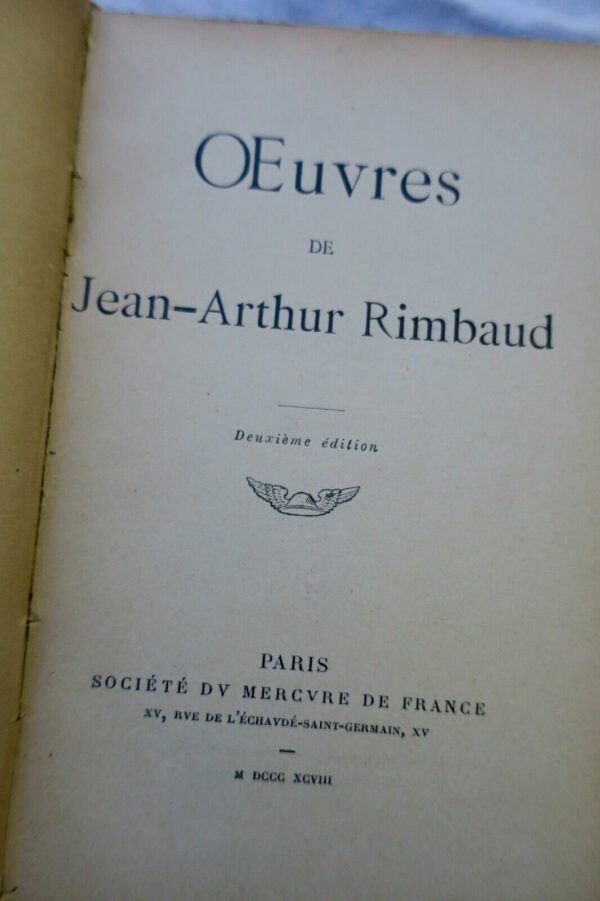 RIMBAUD Arthur Oeuvres de Jean-Arthur Rimbaud -1898 – Image 4