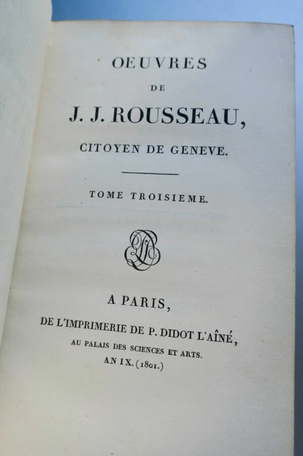 ROUSSEAU Œuvres Complètes DIDOT 1801 Moreau Le Jeune rel. Bozerian – Image 10