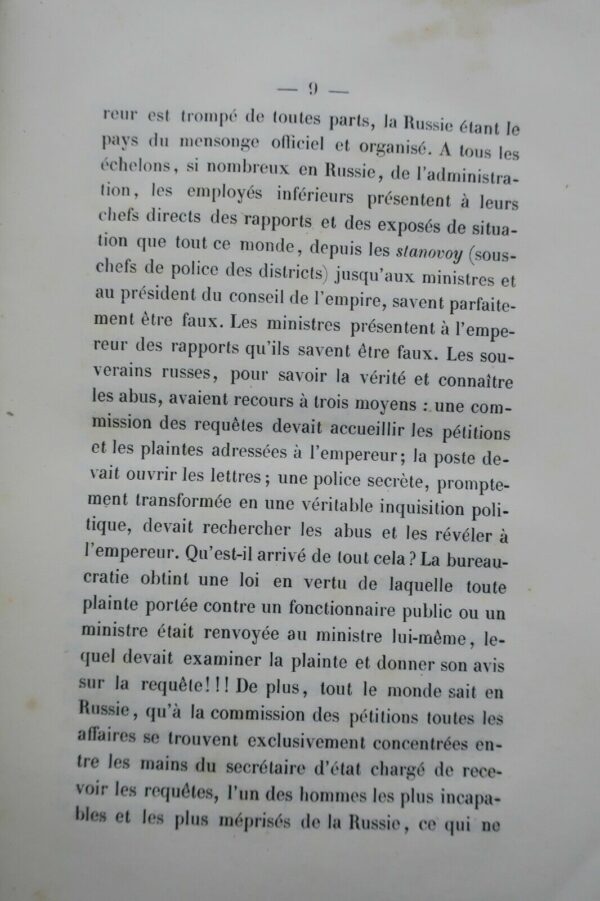 RUSSIE  DOLGOROUKOW (Prince Pierre). La Vérité sur la Russie 1860 – Image 7