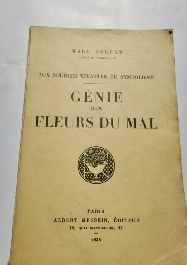 SEGUIN MARC GENIE DES FLEURS DU MAL + dédicace – Image 3