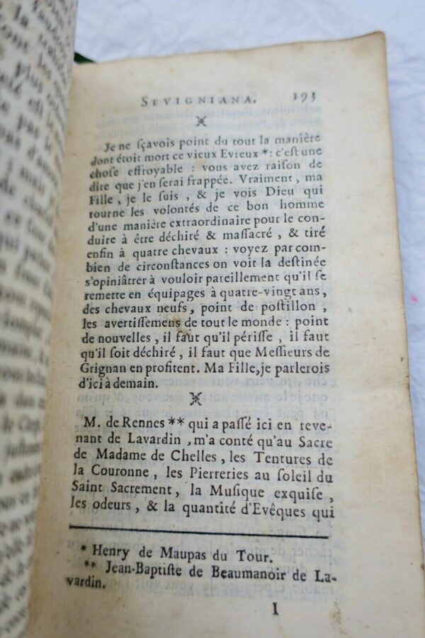 SEVIGNE Sevigniana ou recueil de pensées ingénieuses, d' anecdotes...1756 – Image 4