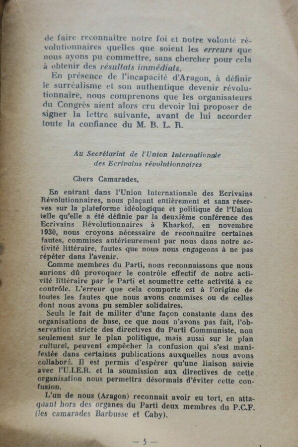 SURRÉALISME Paillasse ! (Fin de l'affaire Aragon) Editions surréalistes, 1932. – Image 5