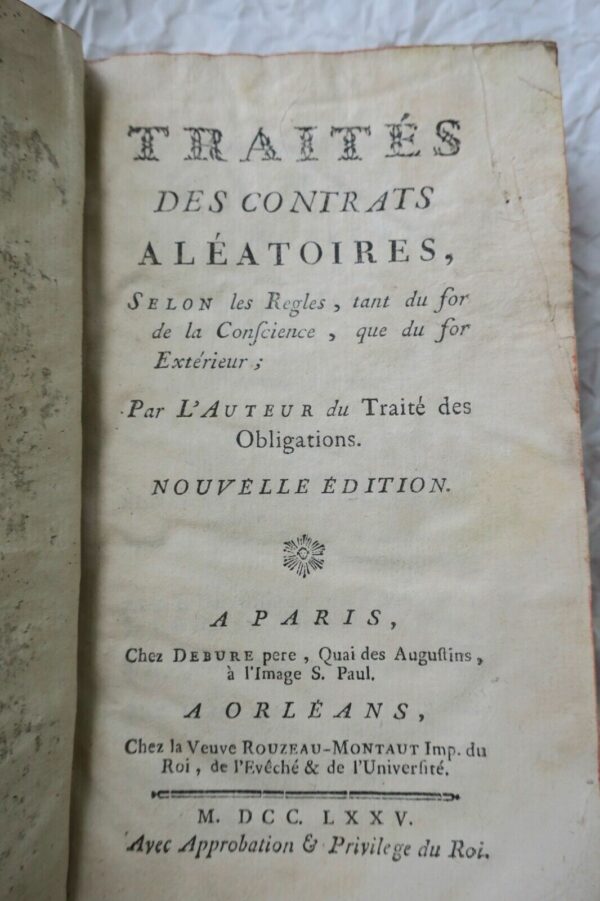 TRAITES DES CONTRATS ALEATOIRES 1775 – Image 3