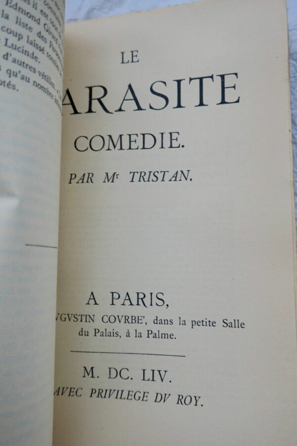 Tristan Parasite - Comedie - Edition annotee par Jacques Madeleine 1934