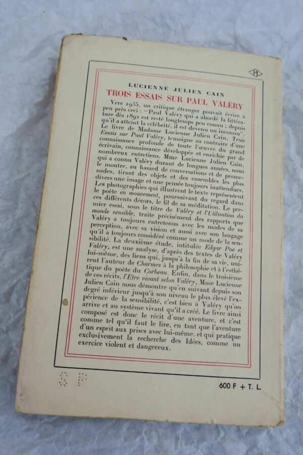 VALERY (Paul) JULIEN CAIN (Lucienne). Trois essais sur Paul Valéry S.P. – Image 8