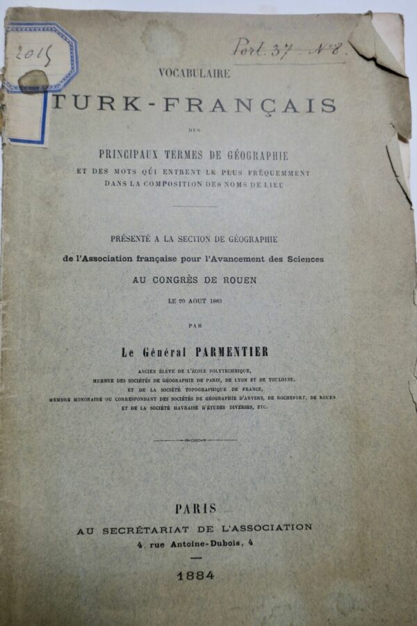 Vocabulaire Turk-Français des principaux termes de géographie 1884