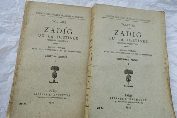 Voltaire ZADIG Edition critique 1929