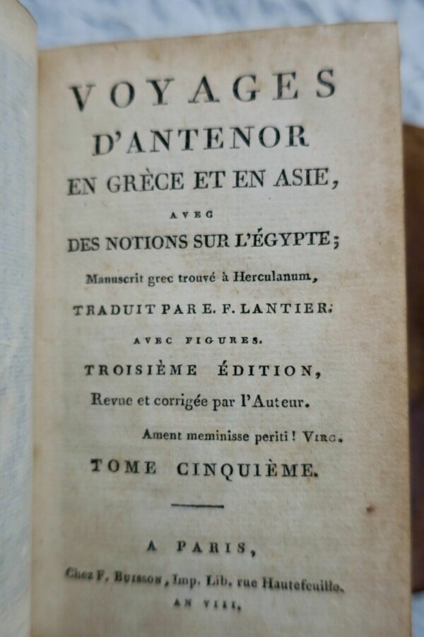 Voyages d'Antenor en Grece et en Asie 1800 – Image 6