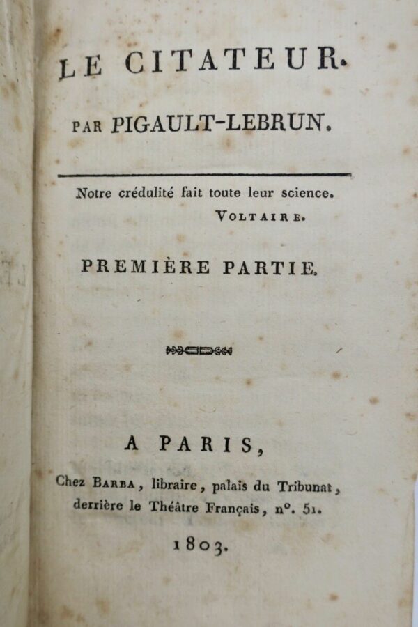 citateur Pigault-Lebrun 1803 – Image 3