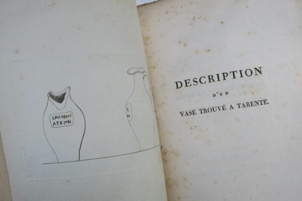 description d'un vase trouvé à Tarente 1814