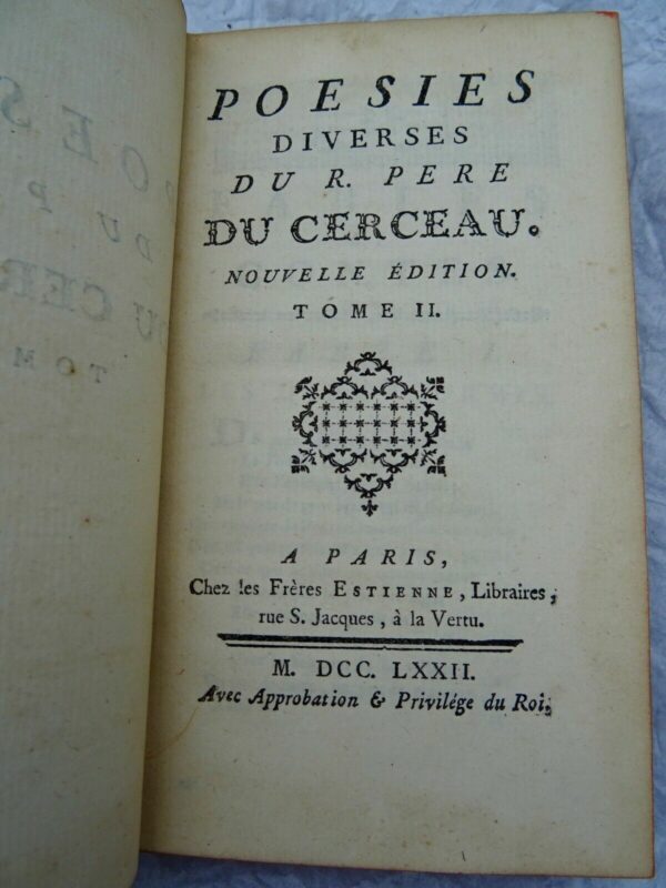 du Cerceau Poésies diverses du Père du Cerceau 1722 – Image 6