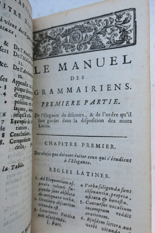 manuel des grammairiens divisé en trois parties 1717 – Image 9