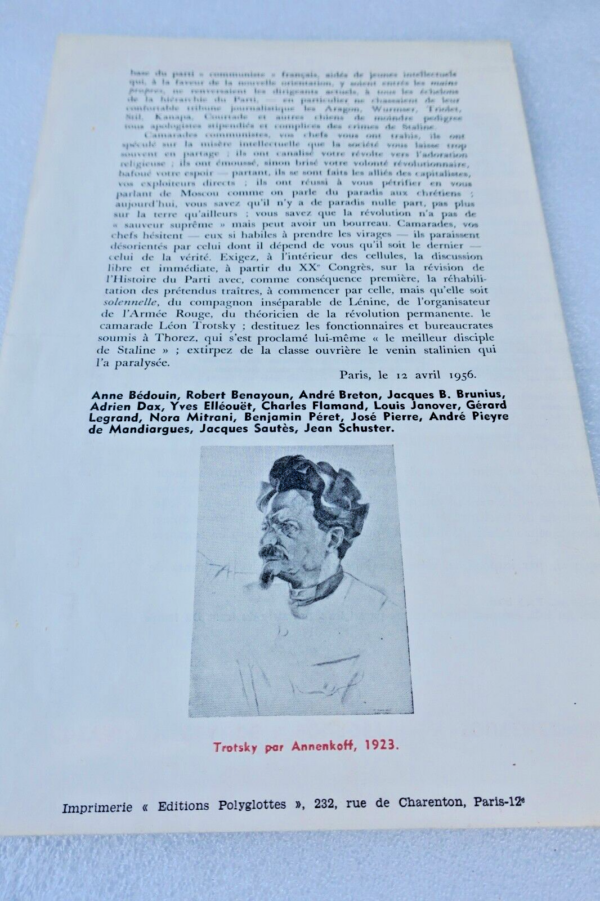 surréalisme André Breton SURREALISME TRACT AU TOUR DES LIVREES SANGLANTES – Image 4