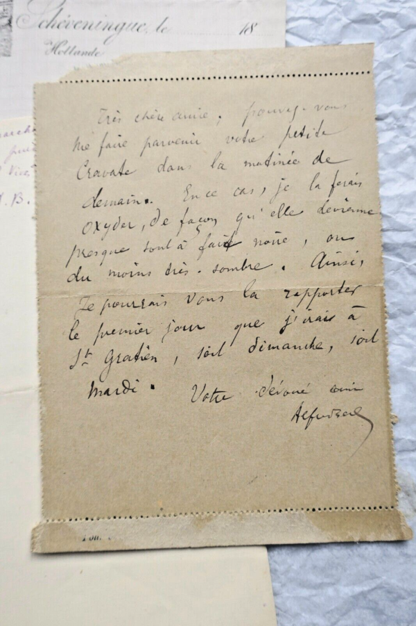 ALFRED BERL 4 billets autographes manuscrites – Image 6