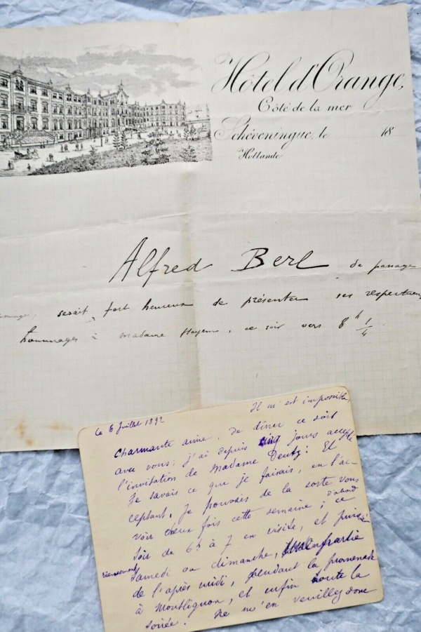 ALFRED BERL 4 billets autographes manuscrites