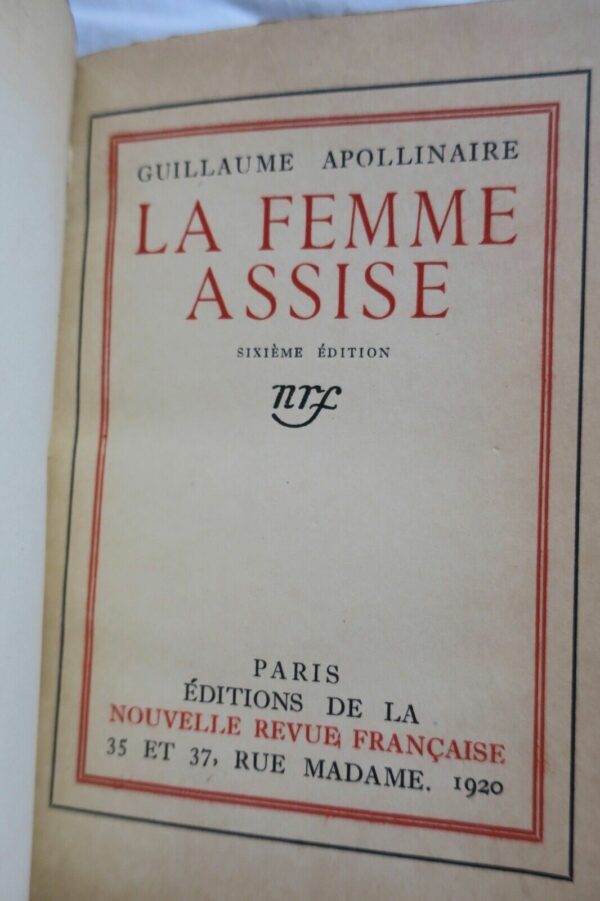 APOLLINAIRE  La Femme assise